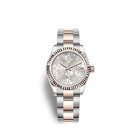 Rolex Datejust 31 Stainless Steel/ Rose Gold / Fluted / Silver - Floral / Oyster 278271-0031