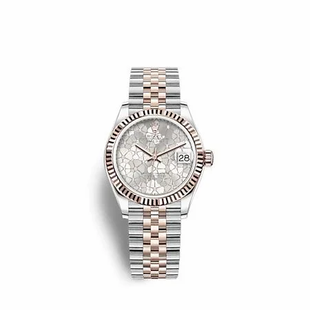 Rolex Datejust 31 Stainless Steel/ Rose Gold / Fluted / Silver - Floral / Jubilee 278271-0032
