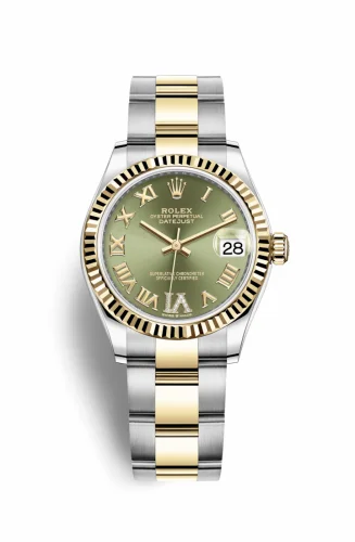 Rolex Datejust 31 Stainless Steel / Yellow Gold / Fluted / Olive - Roman / Oyster 278273-0015