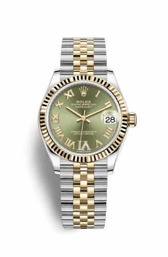 Rolex Datejust 31 Stainless Steel / Yellow Gold / Fluted / Olive - Roman / Jubilee 278273-0016