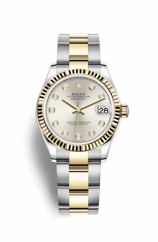 Rolex Datejust 31 Stainless Steel / Yellow Gold / Fluted / Silver - Diamond / Oyster 278273-0019