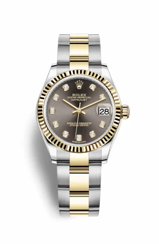 Rolex Datejust 31 Stainless Steel / Yellow Gold / Fluted / Grey - Diamond / Oyster 278273-0021