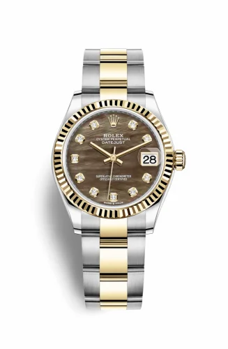 Rolex Datejust 31 Stainless Steel / Yellow Gold / Fluted / Black MOP / Oyster 278273-0023