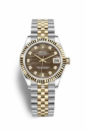 Rolex Datejust 31 Stainless Steel / Yellow Gold / Fluted / Black MOP / Jubilee 278273-0024