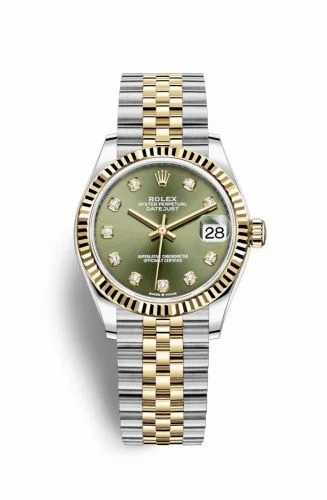 Rolex Datejust 31 Stainless Steel / Yellow Gold / Fluted / Olive - Diamond / Jubilee 278273-0030