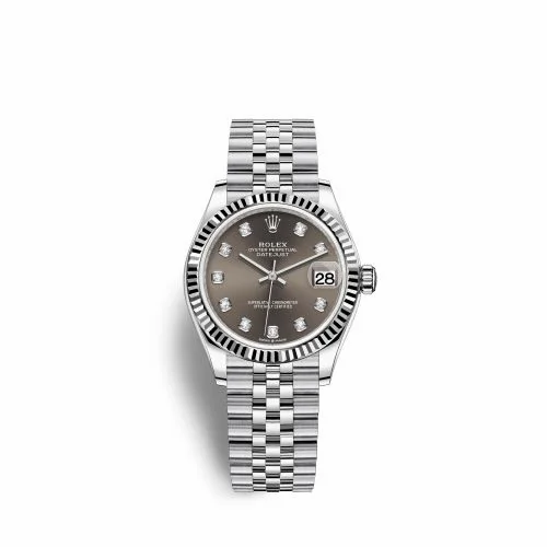Rolex Datejust 31 Stainless Steel Fluted / Jubilee / Grey - Diamonds 278274-0008