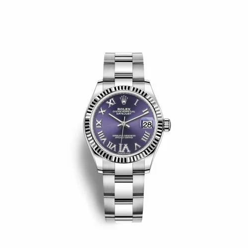 Rolex Datejust 31 Stainless Steel Fluted / Oyster / Aubergine - Roman 278274-0025