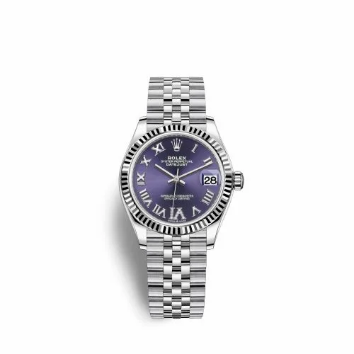 Rolex Datejust 31 Stainless Steel Fluted / Jubilee / Aubergine - Roman 278274-0026