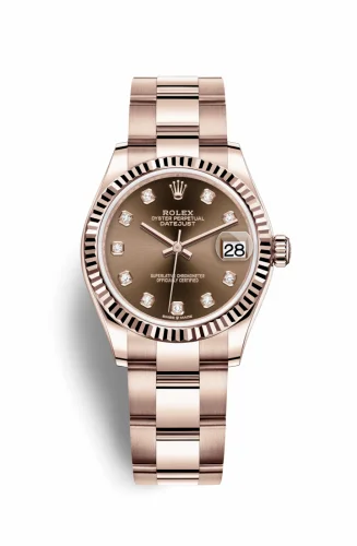 Rolex Datejust 31 Rose Gold / Fluted / Chocolate - Diamond / Oyster 278275-0017
