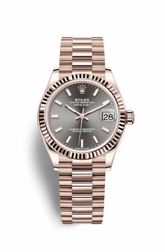 Rolex Datejust 31 Rose Gold / Fluted / Grey / President 278275-0027