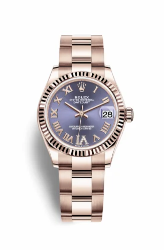 Rolex Datejust 31 Rose Gold / Fluted / Aubergine - Roman / Oyster 278275-0028
