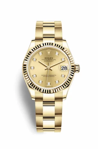 Rolex Datejust 31 Yellow Gold / Fluted / Champagne - Diamond / Oyster 278278-0016