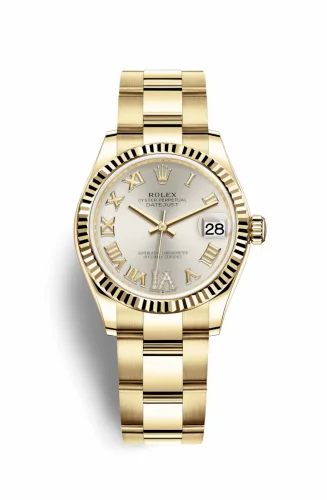 Rolex Datejust 31 Yellow Gold / Fluted / Silver - Roman / Oyster 278278-0027