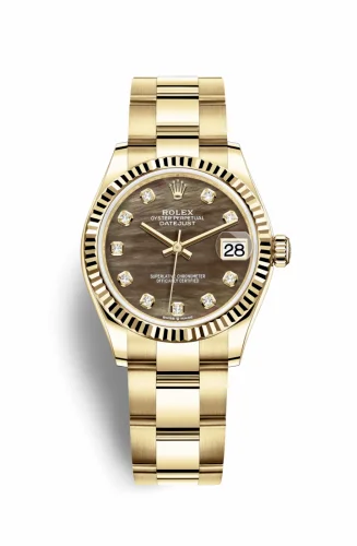 Rolex Datejust 31 Yellow Gold / Fluted / Black MOP / Oyster 278278-0037