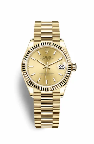 Rolex Datejust 31 Yellow Gold / Fluted / Champagne / President 278278-0040