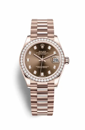 Rolex Datejust 31 Rose Gold / Diamond / Chocolate - Diamond / President 278285rbr-0006