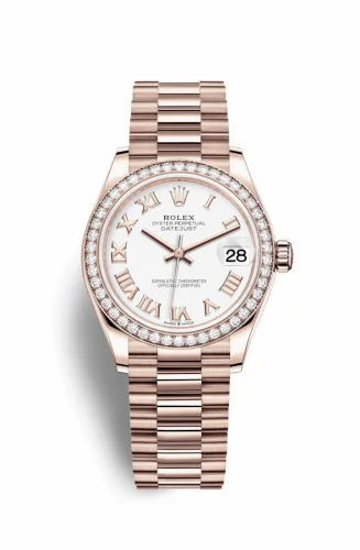 Rolex Datejust 31 Rose Gold / Diamond / White - Roman / President 278285rbr-0008