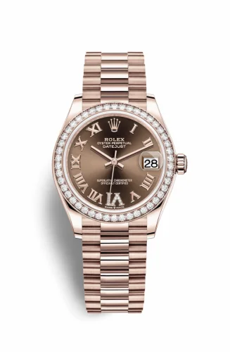 Rolex Datejust 31 Rose Gold / Diamond / Chocolate - Roman / President 278285rbr-0016