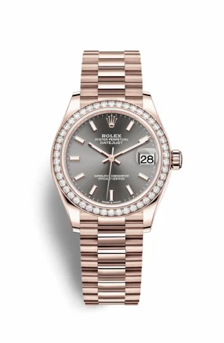 Rolex Datejust 31 Rose Gold / Diamond / Grey / President 278285rbr-0021