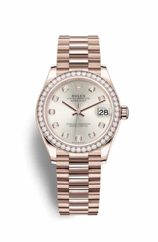 Rolex Datejust 31 Rose Gold / Diamond / Silver - Diamond / President 278285rbr-0030