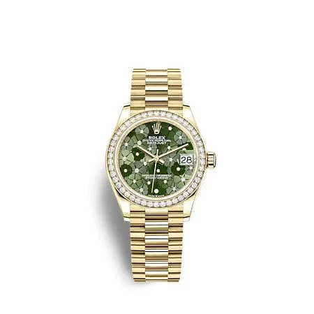 Rolex Datejust 31 Yellow Gold - Diamond / Olive - Floral / President 278288RBR-0038
