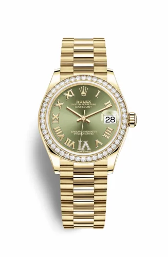 Rolex Datejust 31 Yellow Gold / Diamond / Olive - Roman / President 278288rbr-0024