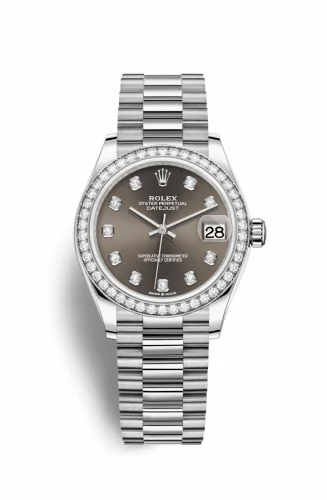 Rolex Datejust 31 White Gold / Diamond / Grey - Diamond / President 278289rbr-0006