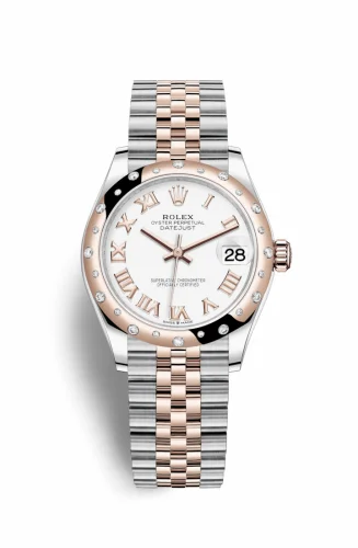 Rolex Datejust 31 Stainless Steel/ Rose Gold / Domed - Diamond / White - Roman / Jubilee 278341rbr-0002