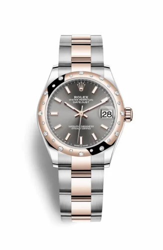 Rolex Datejust 31 Stainless Steel/ Rose Gold / Domed - Diamond / Grey / Oyster 278341rbr-0017