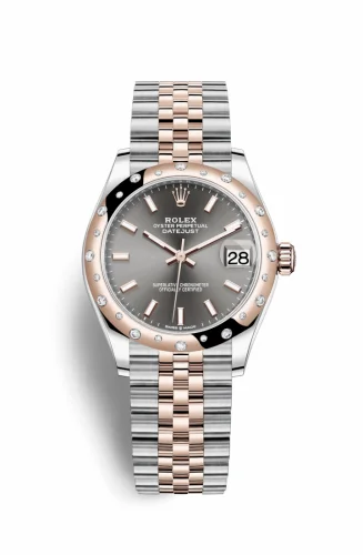 Rolex Datejust 31 Stainless Steel/ Rose Gold / Domed - Diamond / Grey / Jubilee 278341rbr-0018
