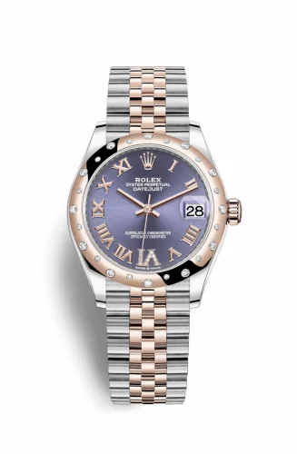 Rolex Datejust 31 Stainless Steel/ Rose Gold / Domed - Diamond / Aubergine - Roman / Jubilee 278341rbr-0020