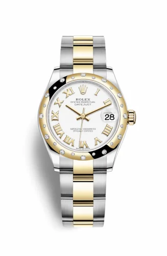 Rolex Datejust 31 Stainless Steel / Yellow Gold / Domed - Diamond / White - Roman / Oyster 278343rbr-0001