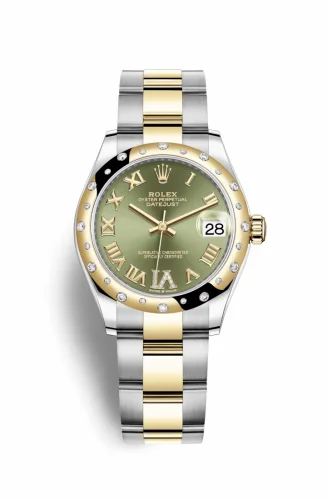 Rolex Datejust 31 Stainless Steel / Yellow Gold / Domed - Diamond / Olive - Roman / Oyster 278343rbr-0015