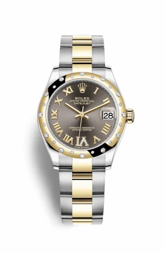Rolex Datejust 31 Stainless Steel / Yellow Gold / Domed - Diamond / Grey - Roman / Oyster 278343rbr-0017