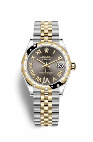 Rolex Datejust 31 Stainless Steel / Yellow Gold / Domed - Diamond / Grey - Roman / Jubilee 278343rbr-0018