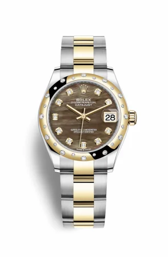 Rolex Datejust 31 Stainless Steel / Yellow Gold / Domed - Diamond / Black MOP / Oyster 278343rbr-0023