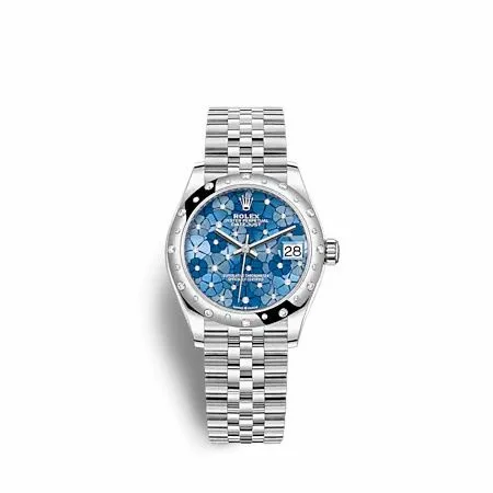 Rolex Datejust 31 Stainless Steel / Domed - Diamond / Blue - Floral / Oyster 278344RBR-0038