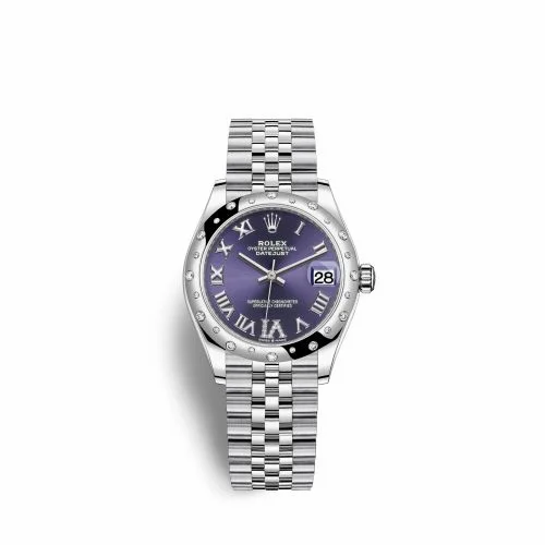 Rolex Datejust 31 Stainless Steel Domed Diamond / Jubilee / Aubergine - Roman 278344rbr-0028