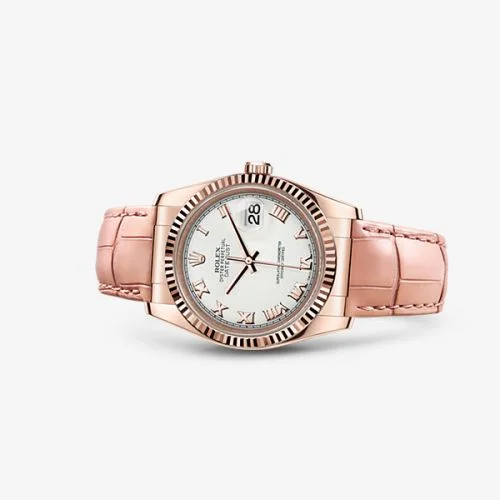 Rolex Datejust 36 Everose Strap Ivory Roman 116135-0044