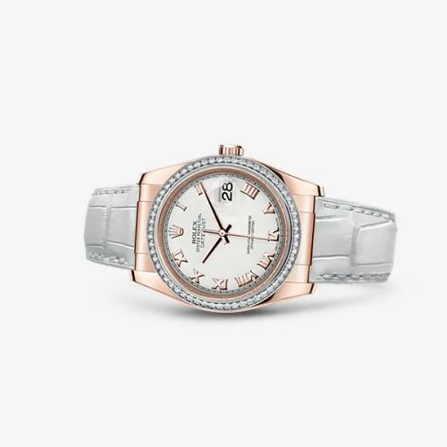Rolex Datejust 36 Everose Strap Ivory Roman 116185-0031