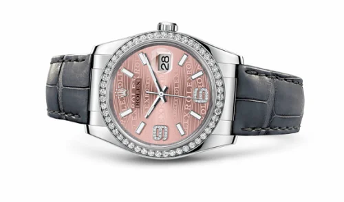 Rolex Datejust 36 White Gold Diamond Strap Pink Waves 116189-0076
