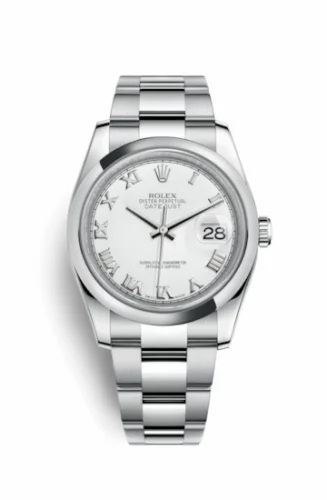 Rolex Datejust 36 Stainless Steel Domed / Oyster / White Roman 116200-0055
