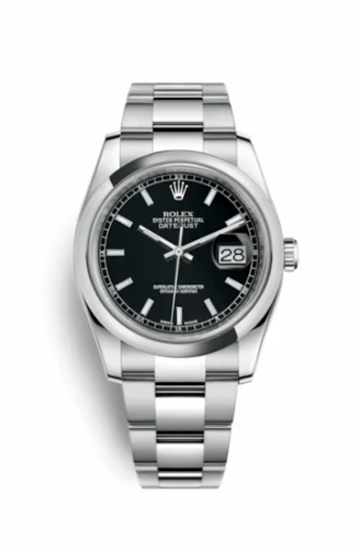 Rolex Datejust 36 Stainless Steel Domed / Oyster / Black 116200-0059