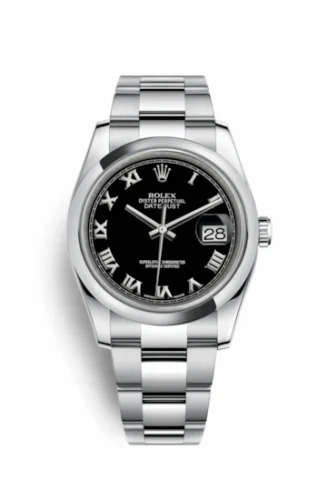 Rolex Datejust 36 Stainless Steel Domed / Oyster / Black Roman 116200-0061
