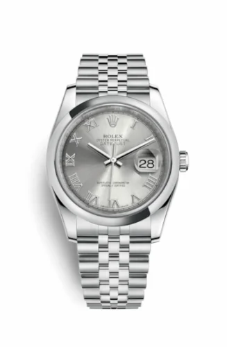 Rolex Datejust 36 Stainless Steel Domed / Jubilee / Rhodium Roman 116200-0067