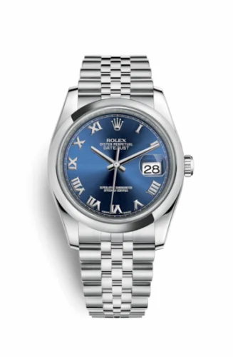 Rolex Datejust 36 Stainless Steel Domed / Jubilee / Blue Roman 116200-0069