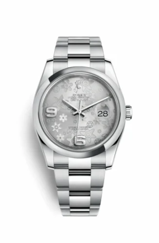 Rolex Datejust 36 Stainless Steel Domed / Oyster / Silver Floral 116200-0071