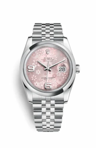 Rolex Datejust 36 Stainless Steel Domed / Jubilee / Pink Floral 116200-0086