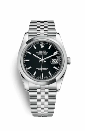 Rolex Datejust 36 Stainless Steel Domed / Jubilee / Black 116200-0099