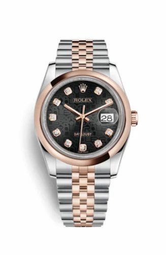 Rolex Datejust 36 Rolesor Everose Domed / Jubilee / Black Computer 116201-0068